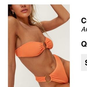 Orange Bikini Set with Gold Accents